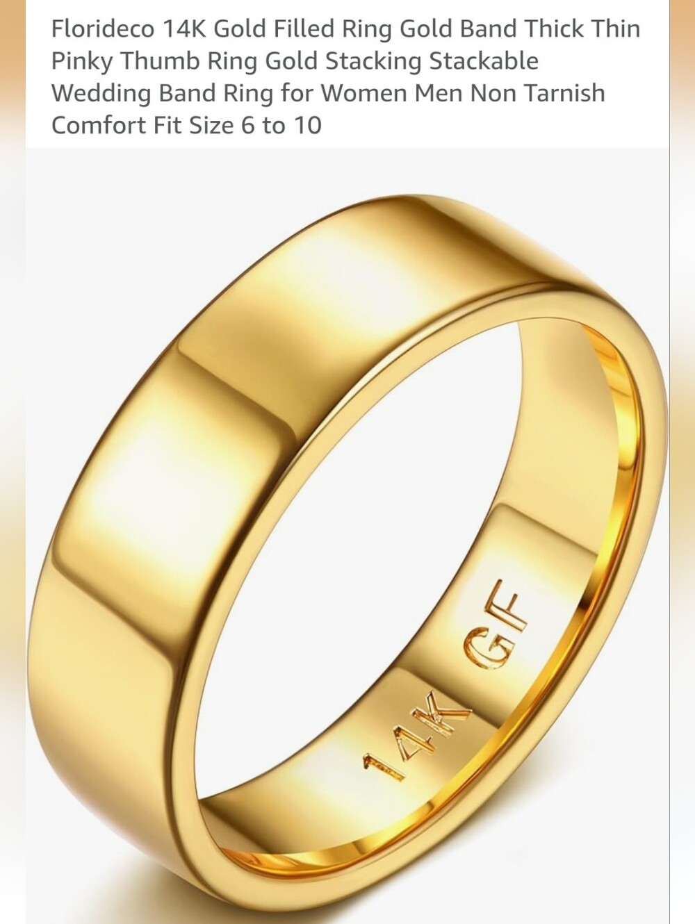 14K Gold Filled (GF) Smooth Band 5mm Ring - Polished (Size 7)